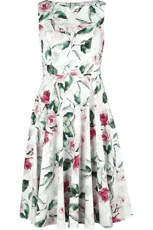 H&R London Abito media lunghezza Rockabilly di - Summer Floral Swing Dress - XS a M - Donna