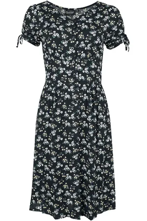 Voodoo Vixen Abito media lunghezza Rockabilly di - Ditsy Floral Tie Sleeve Dress - XS a 3XL - Donna