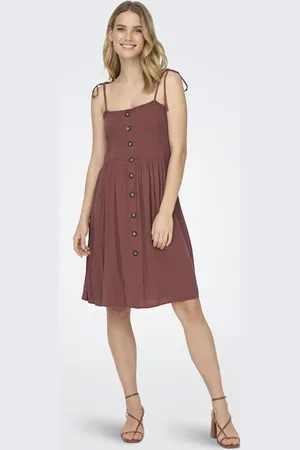 ONLY Miniabito di - Onlannika S/L Smock Dress WVN NOOS - 34 - Donna