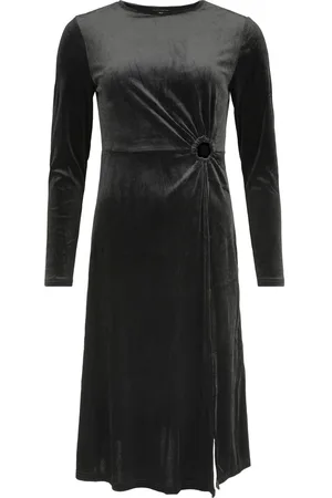 QED London Abito media lunghezza Rockabilly di - Velvet keyhole side split dress - XS a S - Donna