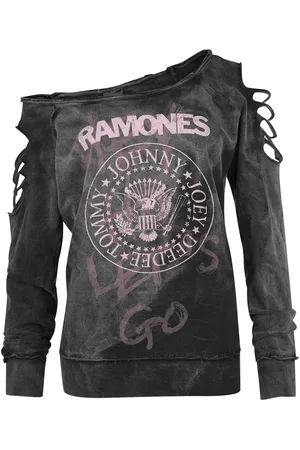 RAMONES Felpa di - Pink Logo - S a M - Donna
