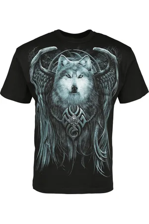 Spiral T-Shirt Gothic di - Wolf Spirit - S a XXL - Uomo