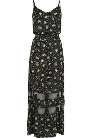 Gothicana Abito lungo di - dress with stars, sun and moon - S a XXL - Donna