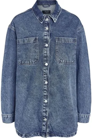 Noisy May Camicia Maniche Lunghe di - NMALVA L/S DENIM SHACKET AZ351MB NOOS - XS a M - Donna
