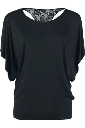 Gothicana T-Shirt Gothic di - Lace Back Bat Wings - S a 5XL - Donna