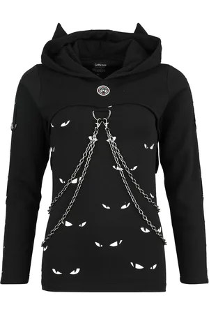 Gothicana Felpa con cappuccio Gothic di - Gothicana X Emily the Strange 2-in-1 hoodie and top - S a XL - Donna