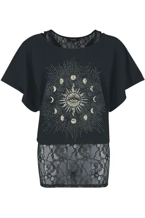 Gothicana T-Shirt di - Double Pack with Sun and Moon - S a XXL - Donna