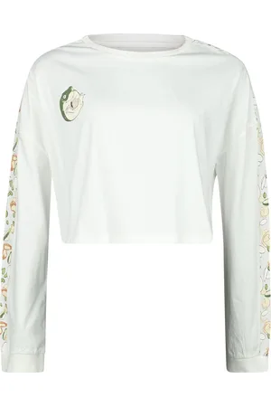 RED by EMP Maglia Maniche Lunghe di - Cropped Longsleeve With Frog Print - S a XXL - Donna