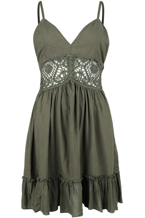 Gothicana Miniabito Gothic di - Mini Dress with Lace - L - Donna