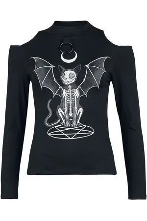 Gothicana Maglia Maniche Lunghe Gothic di - Longsleeved Shirt with cut-out details - S a XXL - Donna