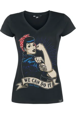 Queen Kerosin T-Shirt Rockabilly di - We Can Do It - S a 3XL - Donna
