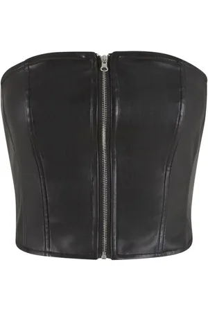 Urban classics Top di - Ladies Synthetic Leather Bandeau Top - XS a XL - Donna