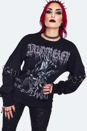 Jawbreaker Felpa Gothic di - Oversized Printed Jumper - L - Donna