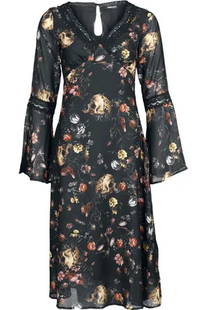Jawbreaker Abito media lunghezza Gothic di - Garden Of Skull Midi Chiffon Dress - XS a 4XL - Donna
