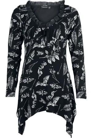 Jawbreaker Maglia Maniche Lunghe Gothic di - Herbat Bat Blouse - XS a XL - Donna