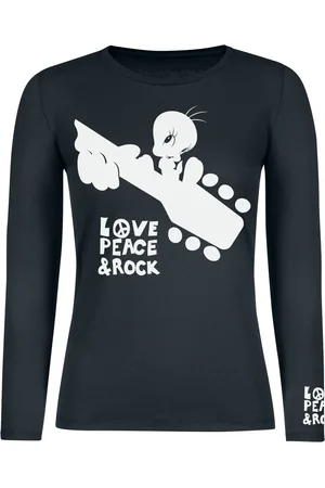 LOONEY TUNES Maglia Maniche Lunghe di - Tweety - Love, Peace & Rock - S a XXL - Donna