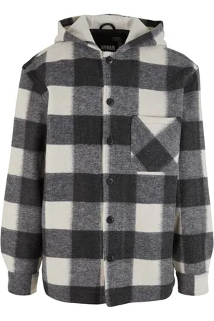 Urban classics Giacca di mezza stagione di - Big Check Jacket With Hood - M - Uomo