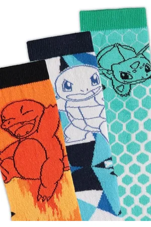 Pokemon Calzini Gaming di - Glumanda Bisasam Schiggy Elemente Socken - EU 39-42 - Unisex