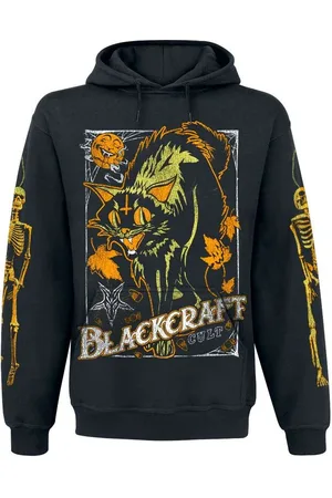 Blackcraft Cult Felpa con cappuccio Gothic di - Vintage Halloween Cat Hoodie - M a XXL - Uomo