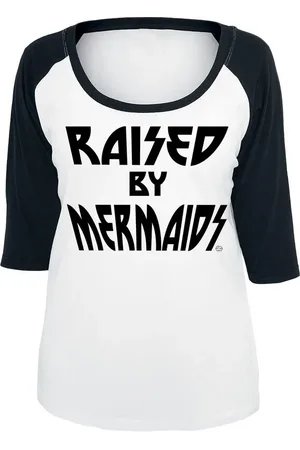 Goodie Two Sleeves Maglia Maniche Lunghe Magliette Divertenti di - Raised by Mermaids - S a XXL - Donna