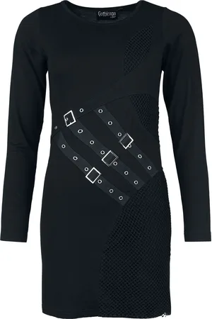 Gothicana Miniabito Gothic di - Dress With Belts And Buckles - S a XL - Donna