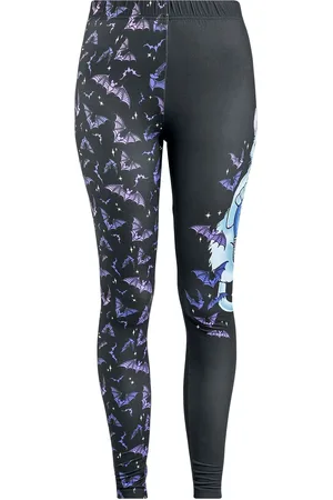 Full Volume Leggings di - Leggings With Cat And Bat Print - S a XXL - Donna