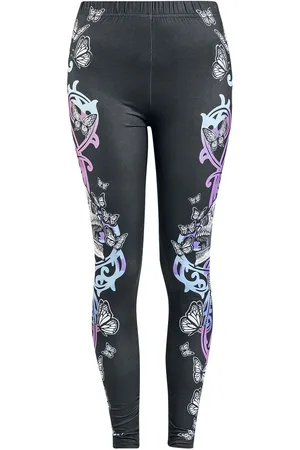 Full Volume Leggings di - Leggings With Skull And Butterfly Print - S a XL - Donna
