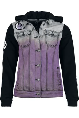 Gothicana Giubbetto di jeans di - Jacket With Cat Patches - S a XL - Donna