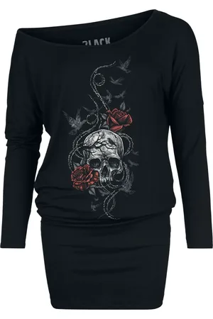 EMP Miniabito di - Longsleeve Dress With Skull And Roses - S a XXL - Donna