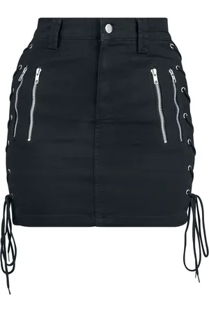 Gothicana Minigonna Gothic di - Short Skirt With Decorative Lacing - S a XXL - Donna
