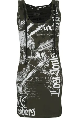 Rock Rebel Miniabito di - Eyelet dress with patches - S a XXL - Donna
