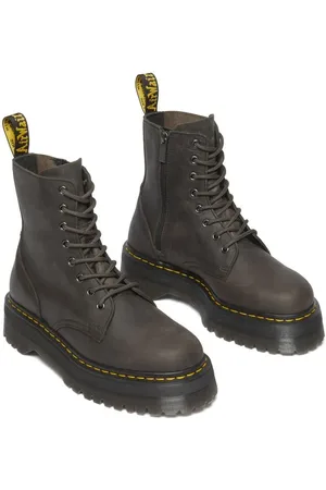 Dr. Martens Stivali di - Jadon Charcoal Grey Burnished Waxy Pull Up Wp - EU37 a EU41 - Donna