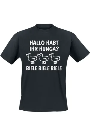 Fun Shirts T-Shirt Magliette Divertenti di - Hallo habt ihr Hunga? Biele Biele Biele - M a 3XL - Uomo