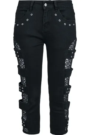 Gothicana Shorts Gothic di - Capri Shorts With Mesh Details - 28 a 31 - Donna