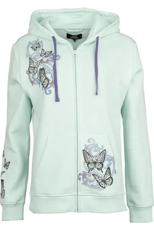 Full Volume Felpa jogging di - Hooded jacked with butterflies and skulls - S a XXL - Donna