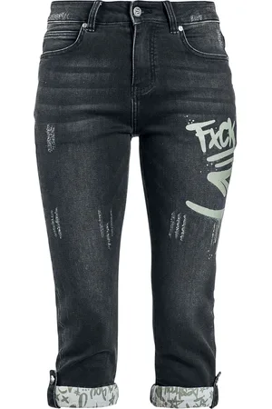 RED by EMP Shorts di - 3/4 Jeans with Graffiti Details - 27 a 32 - Donna