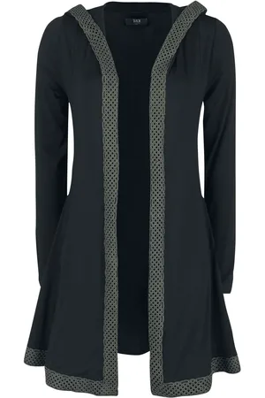 EMP Cardigan di - Cardigan with Hood and Celtic-Knot Trim - S a 5XL - Donna