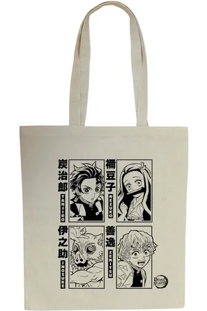 Demon Borsa Di Tela Anime di - Tanjiro, Nezuko, Zenitsu & Inosuke - Unisex