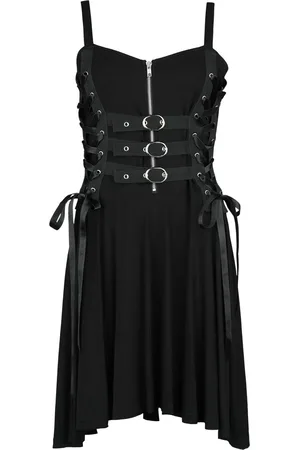 Gothicana Abito media lunghezza Gothic di - Short Dress With Lacing and Straps - S a XXL - Donna