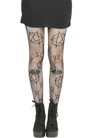 Pamela Mann Collant Gothic di - Pentagram net tights - S-XL - Donna