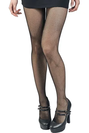 Pamela Mann Collant Rockabilly di - Fishnet Crotchless Tights Black - S-XL - Donna