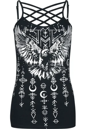 EMP Top di - Tank-Top with Raven Frontprint - M a XXL - Donna