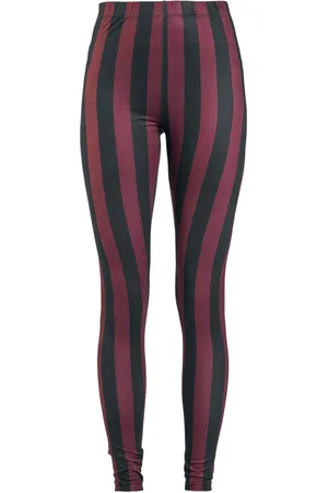 Gothicana Leggings Gothic di - Black/Red Striped Leggings - S a 5XL - Donna