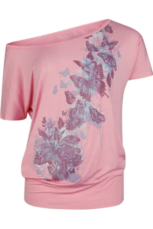 Full Volume T-Shirt di - T-Shirt With Butterfly Frontprint - M a XXL - Donna
