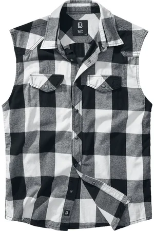 Brandit Camicia Maniche Corte di - Sleeveless Checked Shirt - S a 5XL - Uomo