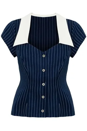 Hell Bunny Blusa Rockabilly di - Costello Blouse - XS a L - Donna