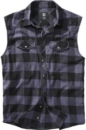 Brandit Camicia Maniche Corte di - Sleeveless Checked Shirt - S a 7XL - Uomo