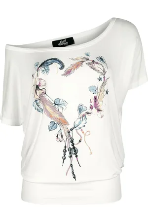 Full Volume T-Shirt di - White T-shirt with Crew Neck and Print - S a XXL - Donna