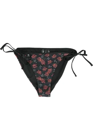 Rock Rebel Slip bikini di - Bikini Bottoms With Cross And Roses Alloverprint - S a XXL - Donna