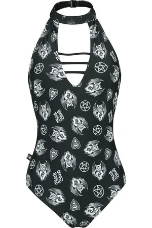 EMP Costume da bagno Gothic di - Neckholder Swimsuit with Mystical Symbols - S a XXL - Donna